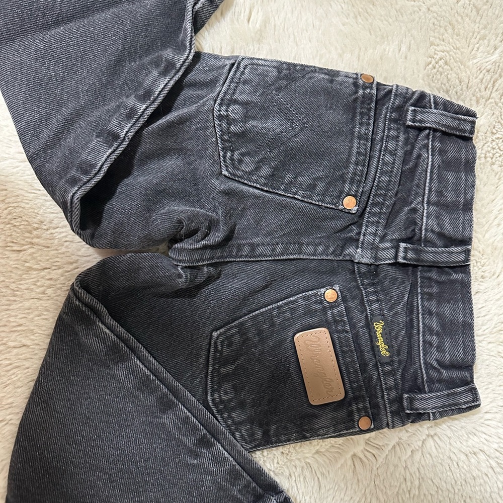 Wrangler Black Denim High-Rise Jeans with Branded Button